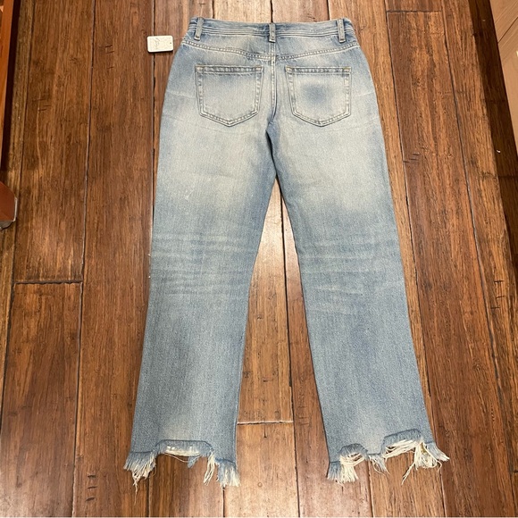 We The Free Distressed Button Fly Distressed Blue Denim Jeans - Picture 2 of 15